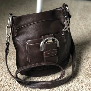 Chocolate Leather Cross Body Bag